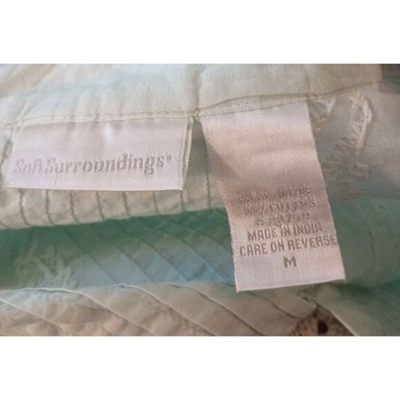 Soft Surroundings Tunic‎ Top Pintuck Embroidered Paisley Gauzy Coastal Medium - Picture 4 of 5